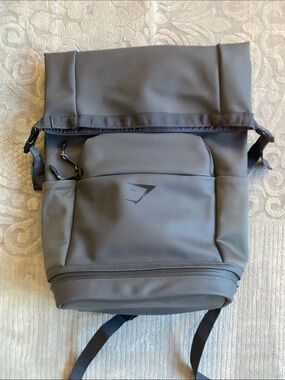 Gymshark Matte Grey Roll-Top Backpack